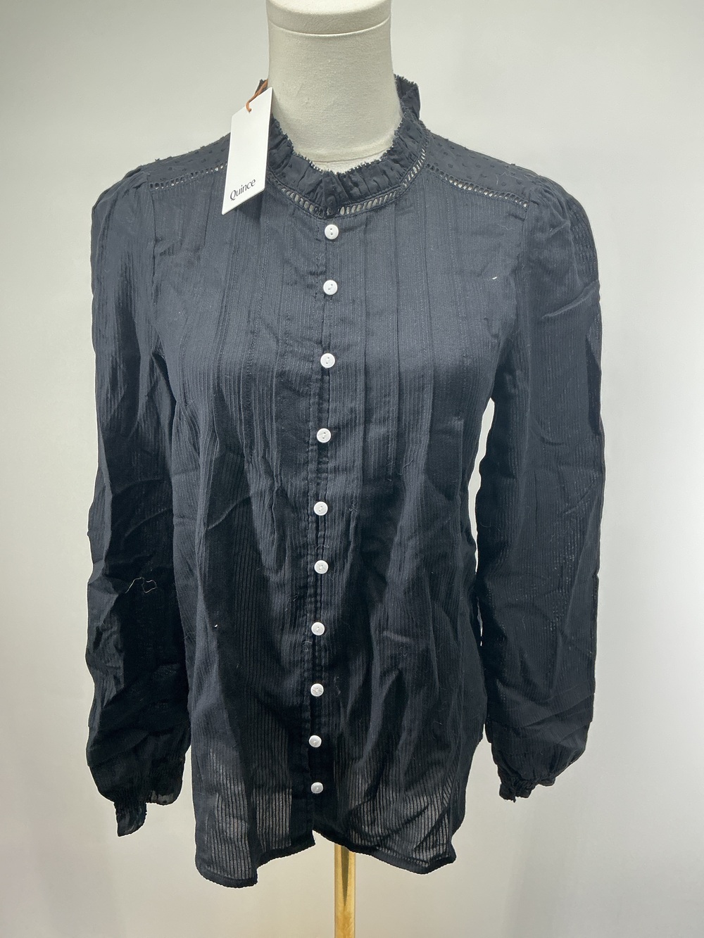 Organic Textured Cotton Peasant Blouse
